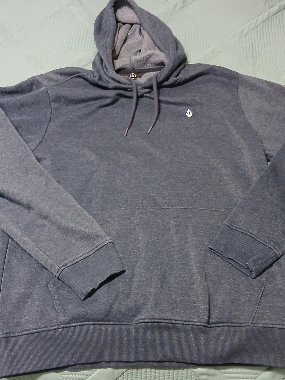 Volcom Men's Heather Navy / Charcoal Pullover Hoodie Surf Skate Large